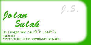 jolan sulak business card